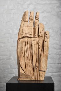 Annabelle Hyvrier, 'Hand' 2017, cedar, ht: 20cm back view