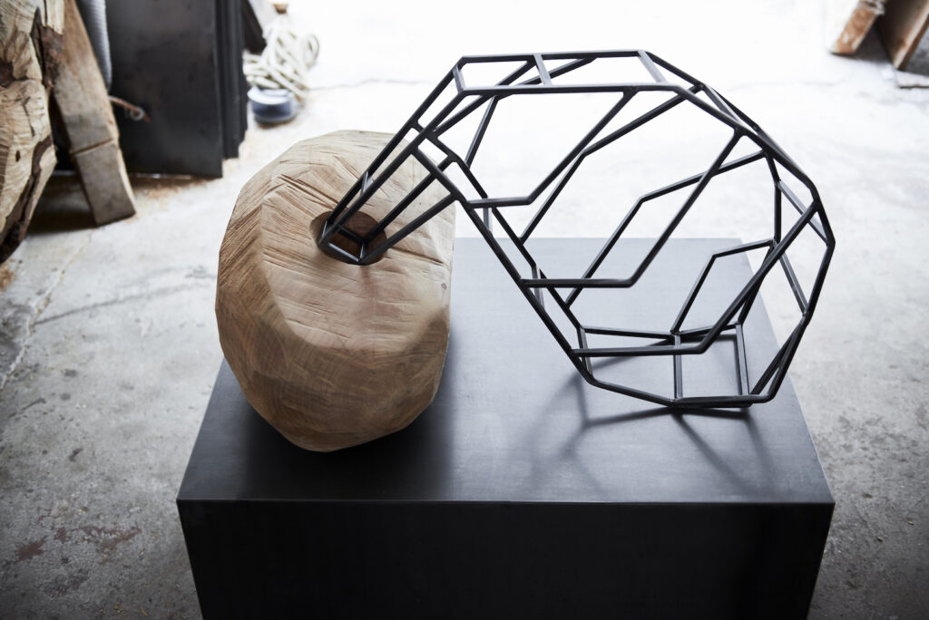 Annabelle Hyvrier 'Erotica' cedar, iron, 2017, l:70cm, ht: 45cm